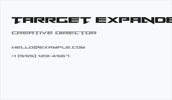 Tarrget Expanded Business Card