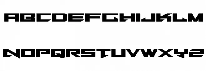 Tarrget Expanded Schriftart Kleinbuchstaben