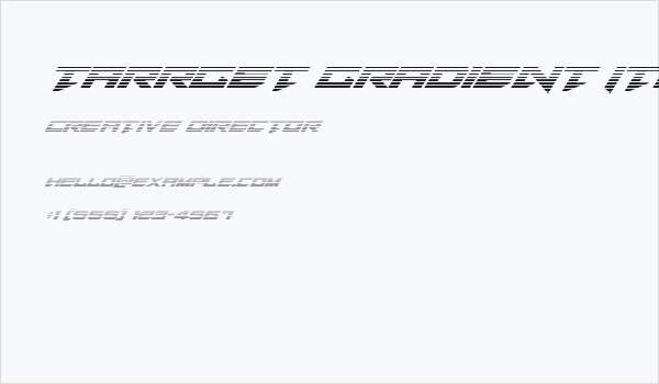 Tarrget Gradient Italic Business Card
