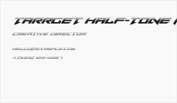 Tarrget Half-Tone Italic Business Card