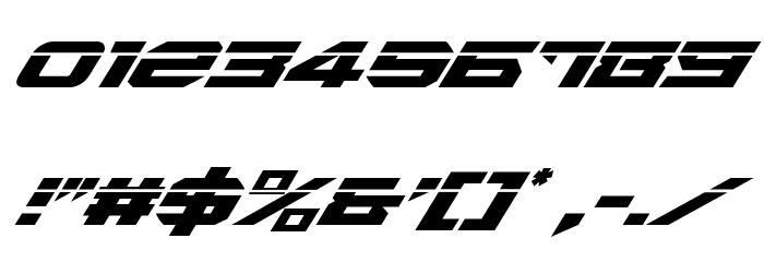 Tarrget Laser Italic Font OTHER CHARS
