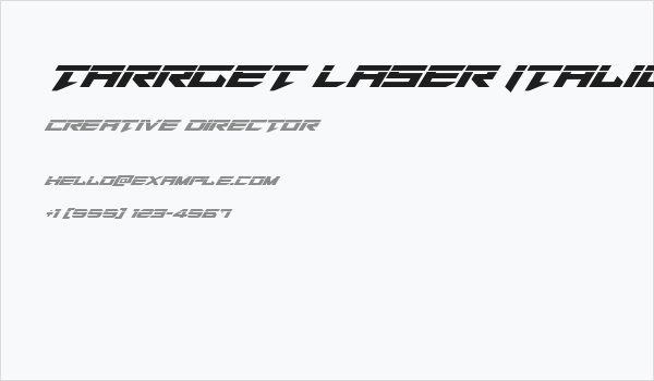 Tarrget Laser Italic Business Card