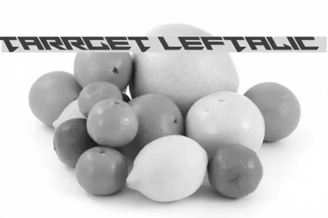 Tarrget Leftalic Font examples