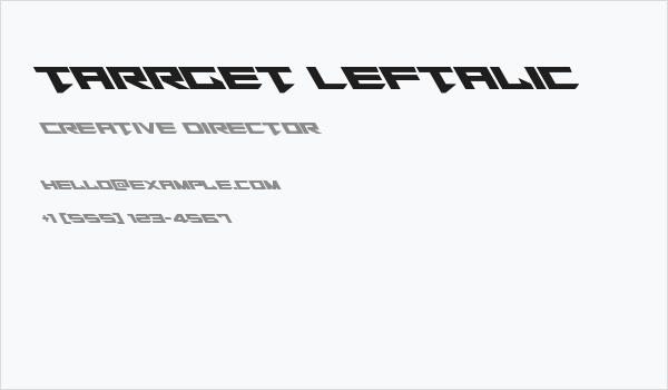 Tarrget Leftalic Business Card
