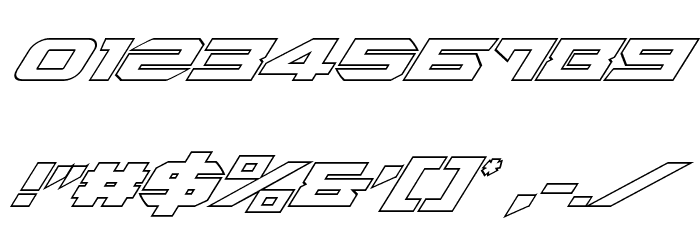 Tarrget Outline Italic Font OTHER CHARS
