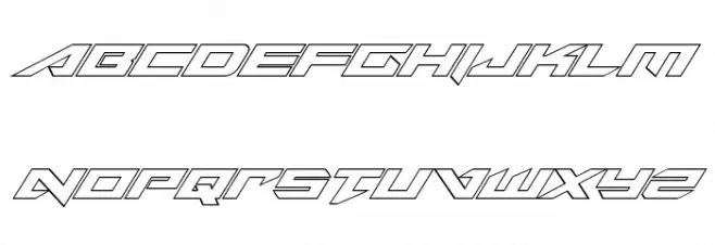 Tarrget Outline Italic Schriftart Groß