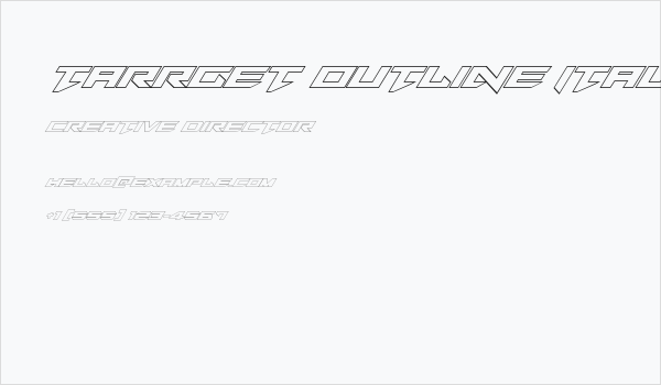 Tarrget Outline Italic Business Card