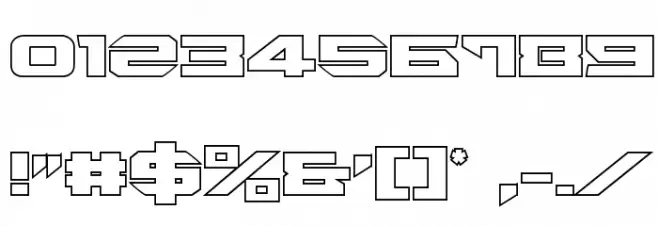 Tarrget Outline Regular Font OTHER CHARS