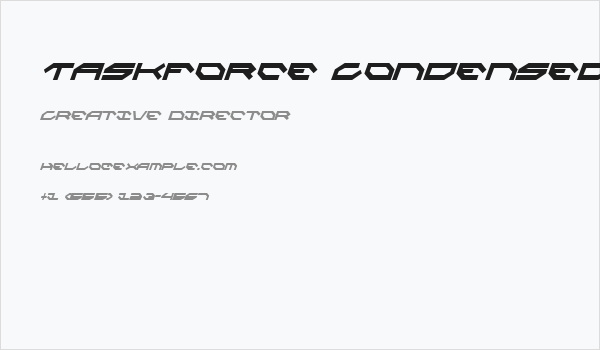 Taskforce Condensed Italic Business Card