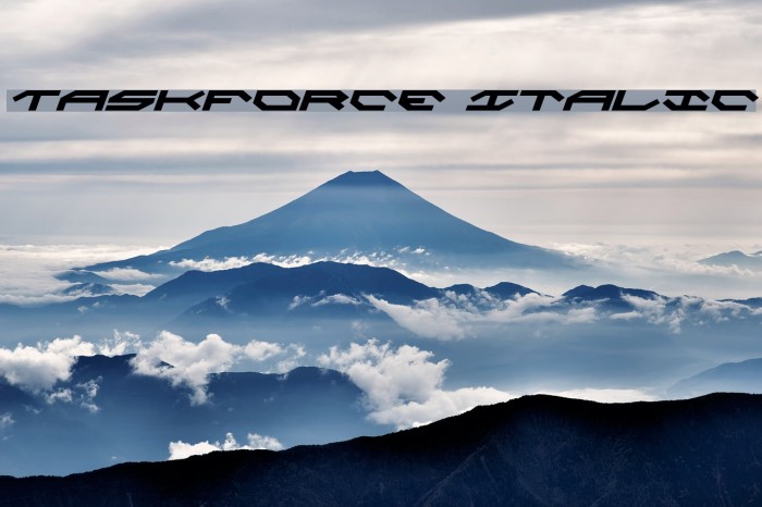 Taskforce Italic Font examples