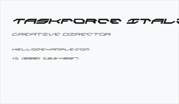 Taskforce Italic Business Card