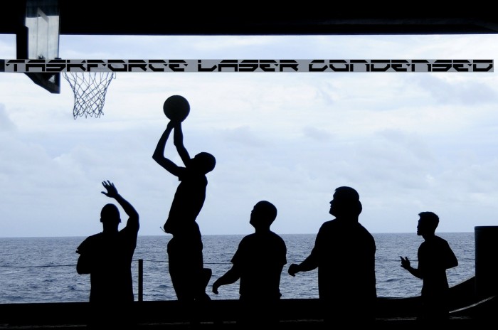 Taskforce Laser Condensed Font examples