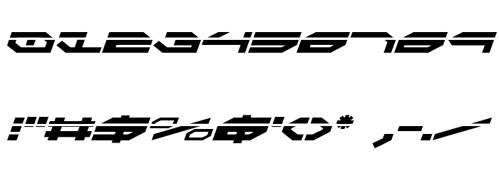 Taskforce Laser Italic Font OTHER CHARS