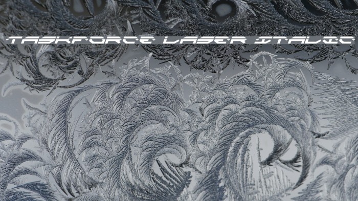 Taskforce Laser Italic Font examples