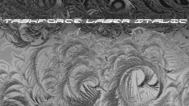 Taskforce Laser Italic フォント examples