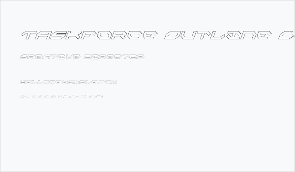 Taskforce Outline CondItalic Business Card