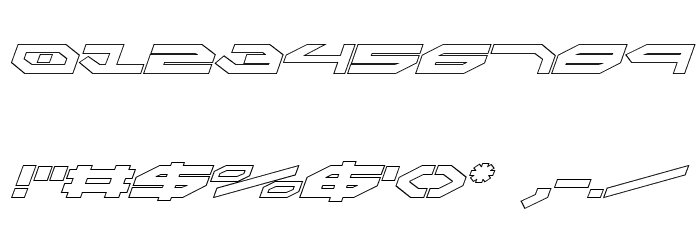 Taskforce Outline Italic Font OTHER CHARS