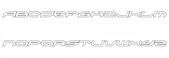 Taskforce Outline Italic Font LOWERCASE