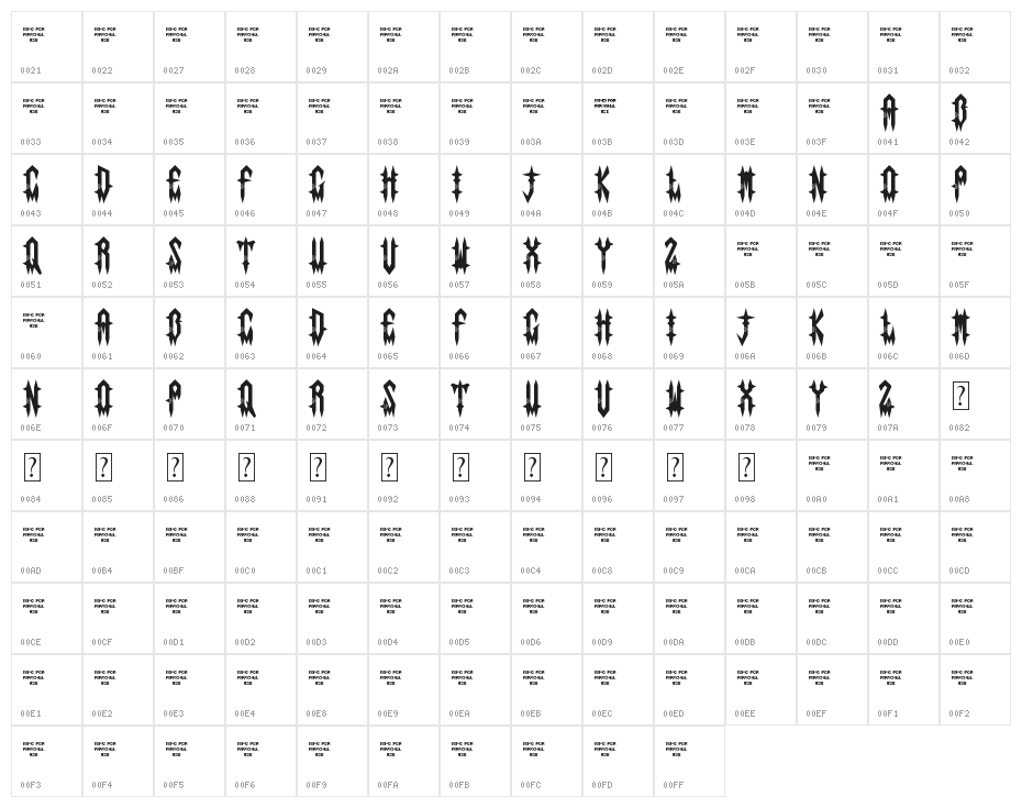 Taste death Character Map