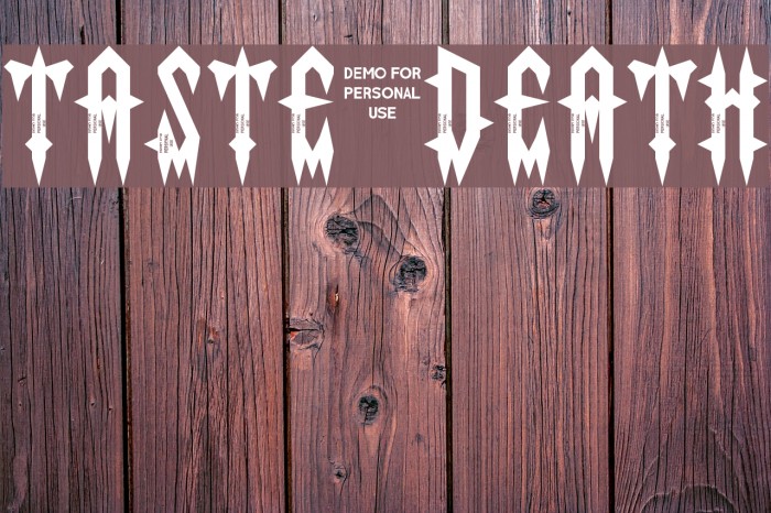 Taste death Font examples