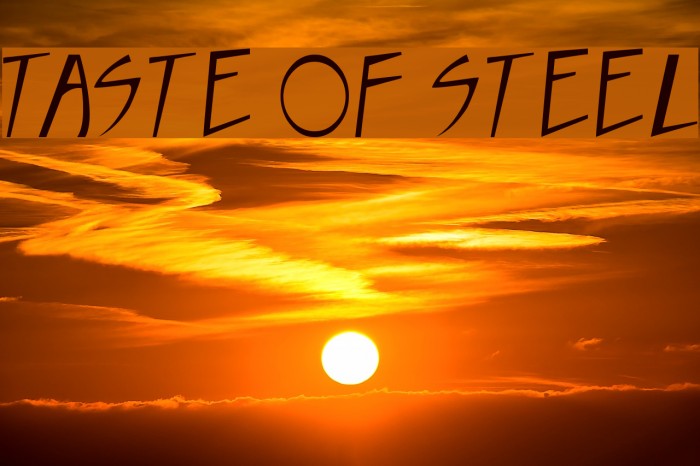 Taste of steel Шрифта examples