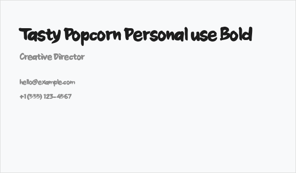 Tasty Popcorn Personal use Bold Business Card