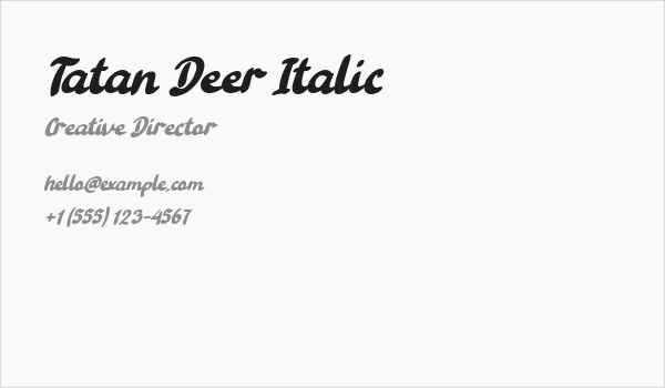 Tatan Deer Italic Business Card