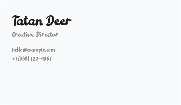 Tatan Deer Business Card