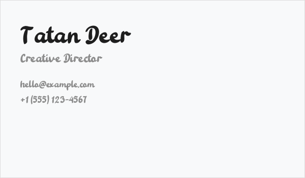 Tatan Deer Business Card