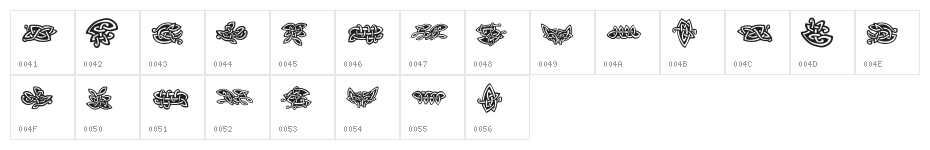 Tattoo No2 Character Map