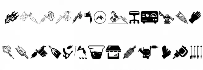 Tattoo Pro Icons 字体 大写