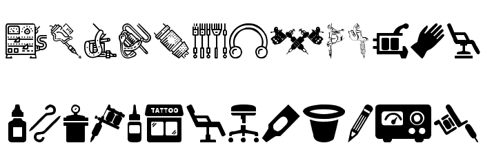 Tattoo Pro Icons Font LOWERCASE