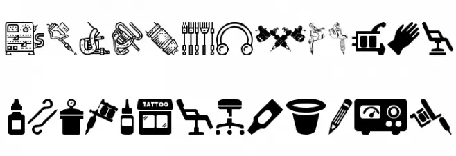 Tattoo Pro Icons Fuentes MINÚSCULAS
