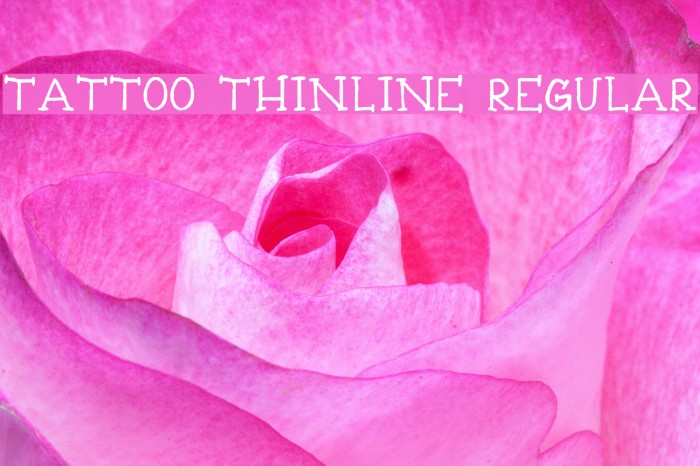 Tattoo Thinline Regular Font examples