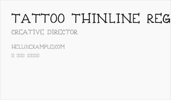 Tattoo Thinline Regular Business Card