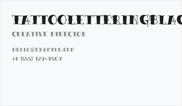 TattooLetteringBlack Business Card