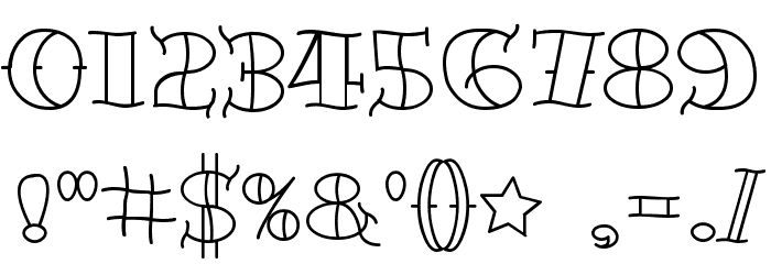 TattooLetteringOpen Font OTHER CHARS