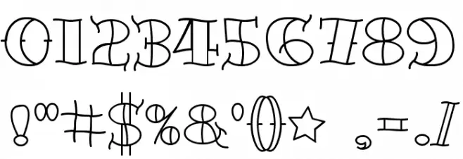 TattooLetteringOpen フォント その他の文字