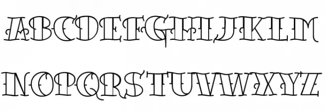 TattooLetteringOpen फ़ॉन्ट अपरकेस