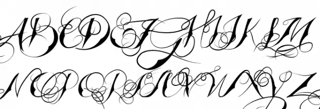 Tattooed Wedding フォント 大文字