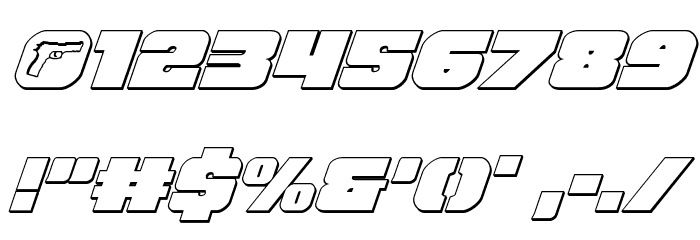Tauro 3D Italic Font OTHER CHARS