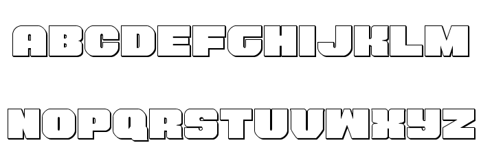 Tauro 3D Regular Font LOWERCASE