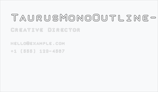 TaurusMonoOutline-Bold Business Card