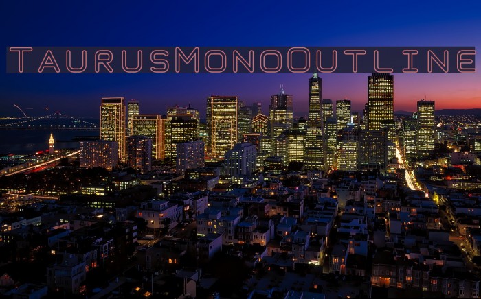 TaurusMonoOutline Font examples