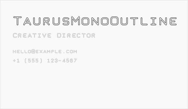 TaurusMonoOutline Business Card