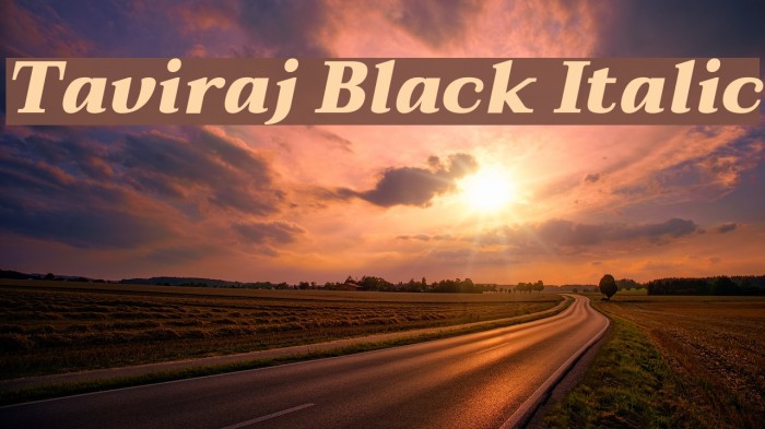 Taviraj Black Italic Font examples