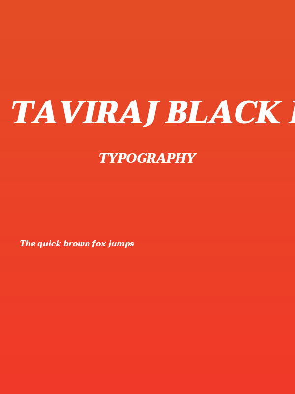 Taviraj Black Italic Poster