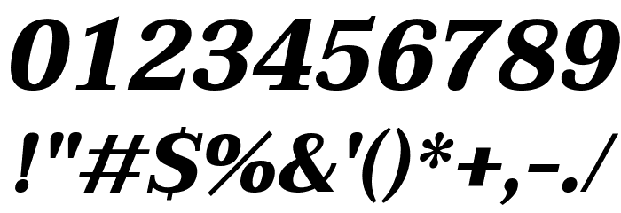 Taviraj Bold Italic Font OTHER CHARS