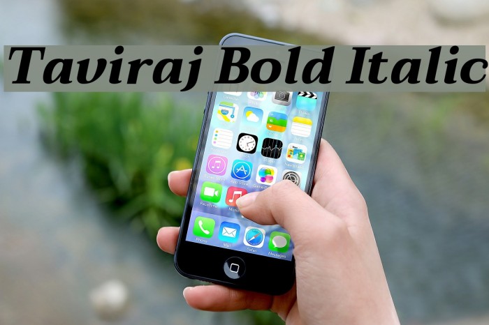 Taviraj Bold Italic Font examples
