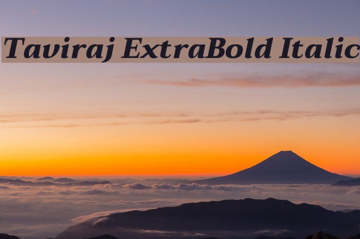 Taviraj ExtraBold Italic Font examples